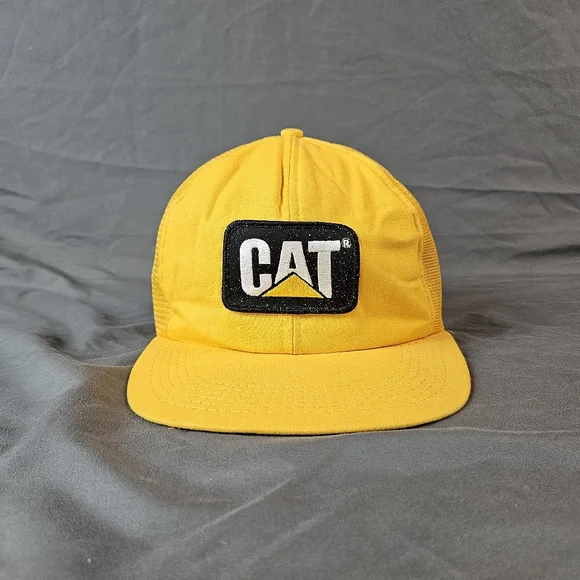 VINTAGE Mens CAT Caterpillar Snapback Trucker Hat Y2K Workwear 90s - Picture 1 of 9